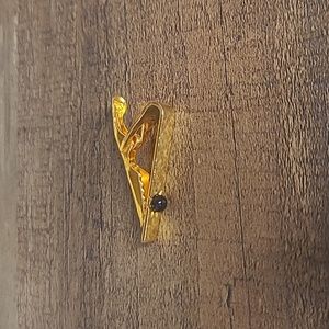 VINTAGE Golden Textured Tie Clip